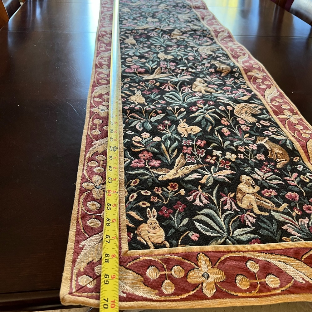 CSJ Creations De France Tapisserie Table Runner Medieval Millefleurs Tapestry - Picture 11 of 17